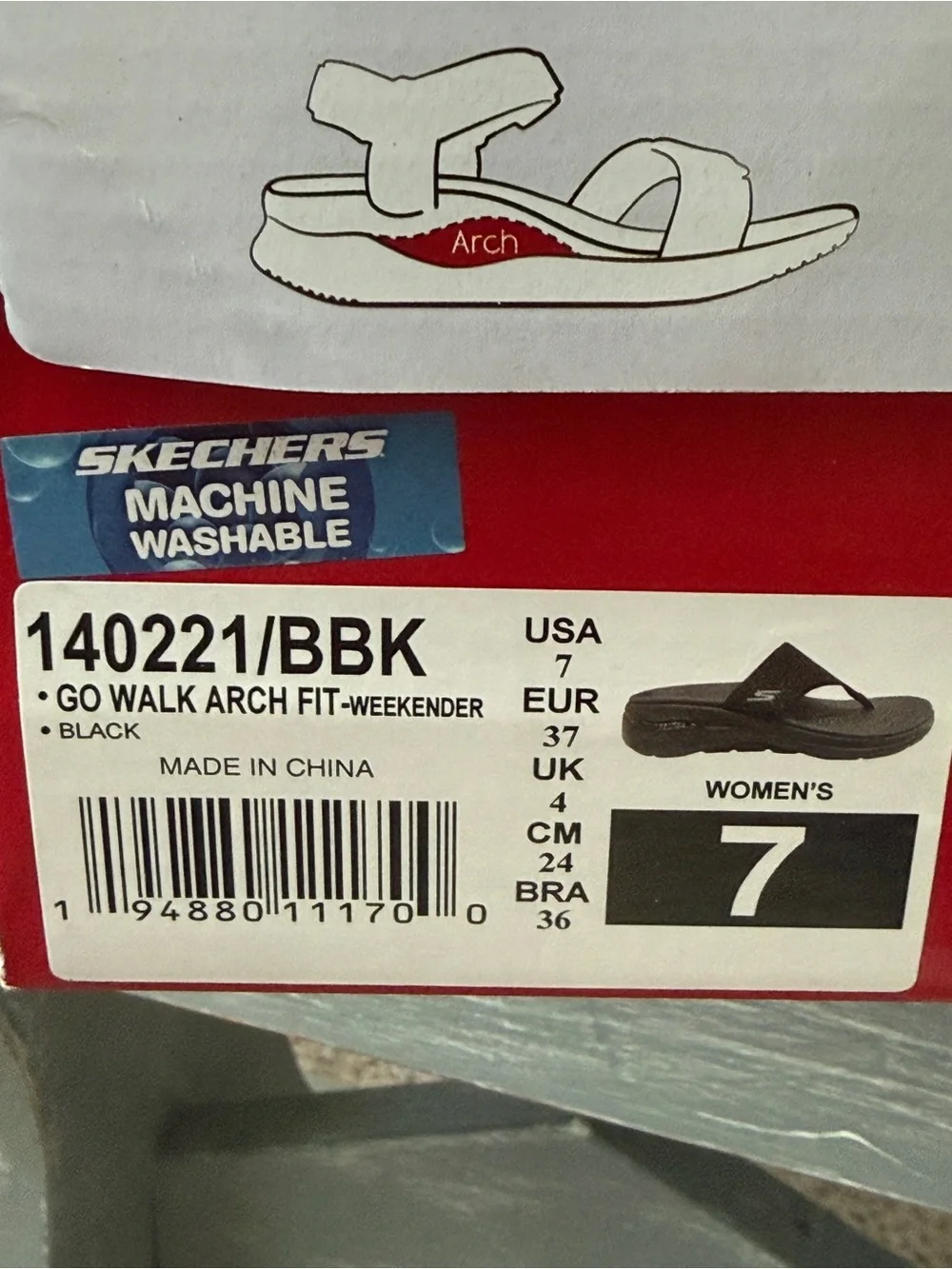 Skechers Women's GO WALK Arch Fit Sandals in Black Size 7